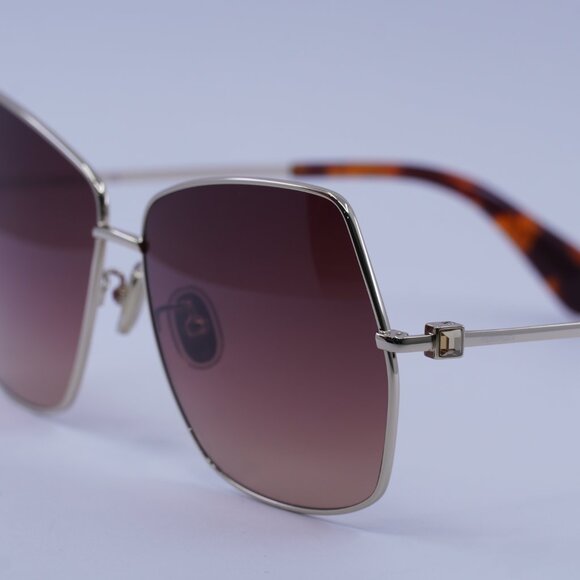 MaxMara MM0035-H 30F Sunglasses Gold Geometric Frame, Brown Lenses - Picture 4 of 12